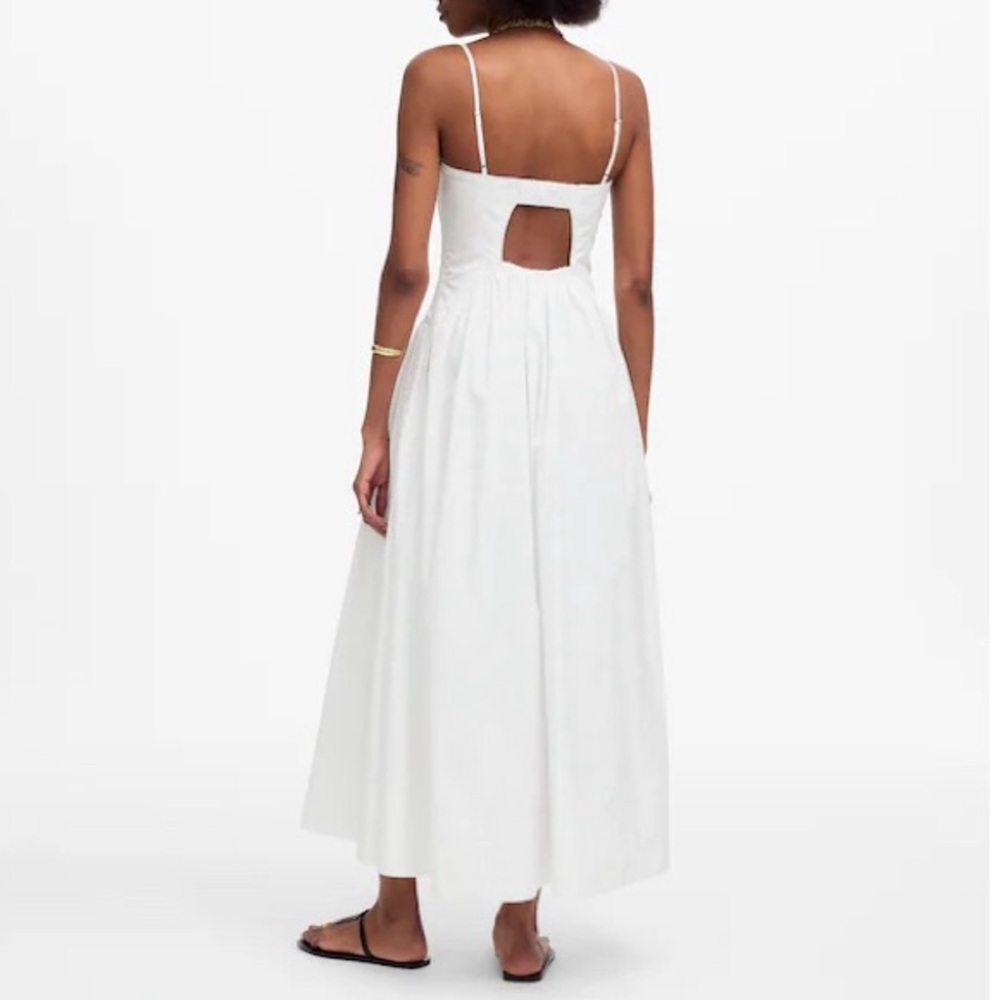 MADEWELL White Poplin Seamed Maxi Dress NV430 - Picture 4 of 10